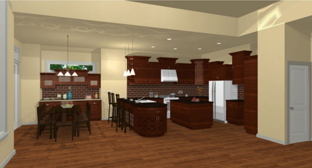 House Plan E1090-10  Interior Kitchen 3D Area