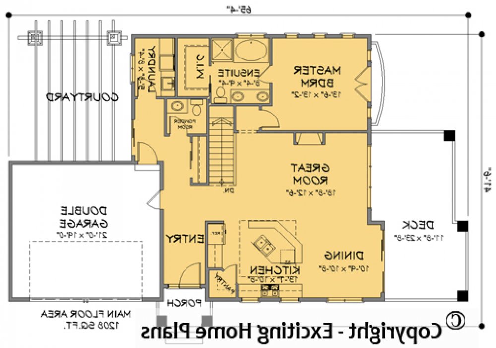 House Plan E1439-10 Main Floor Plan REVERSE