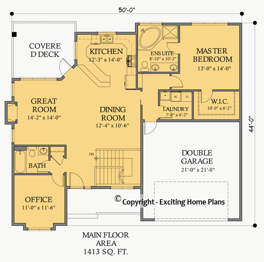 House Plan E1387-10 Main Floor Plan