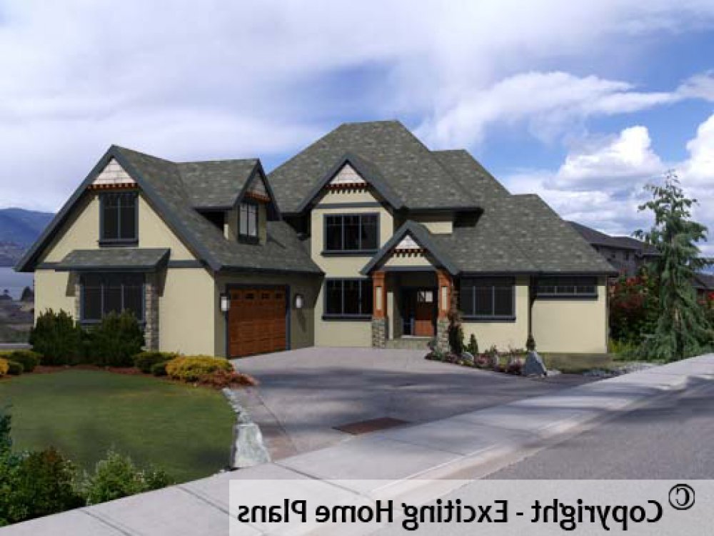 House Plan E1144-10 Exterior 3D View REVERSE