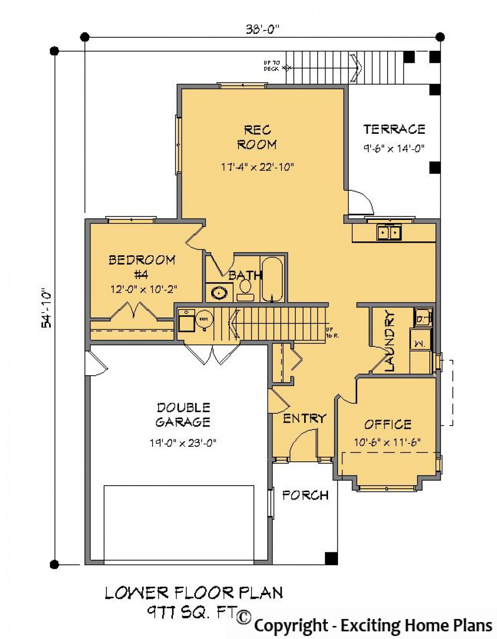 House Plan E1377-10 Lower Floor Plan