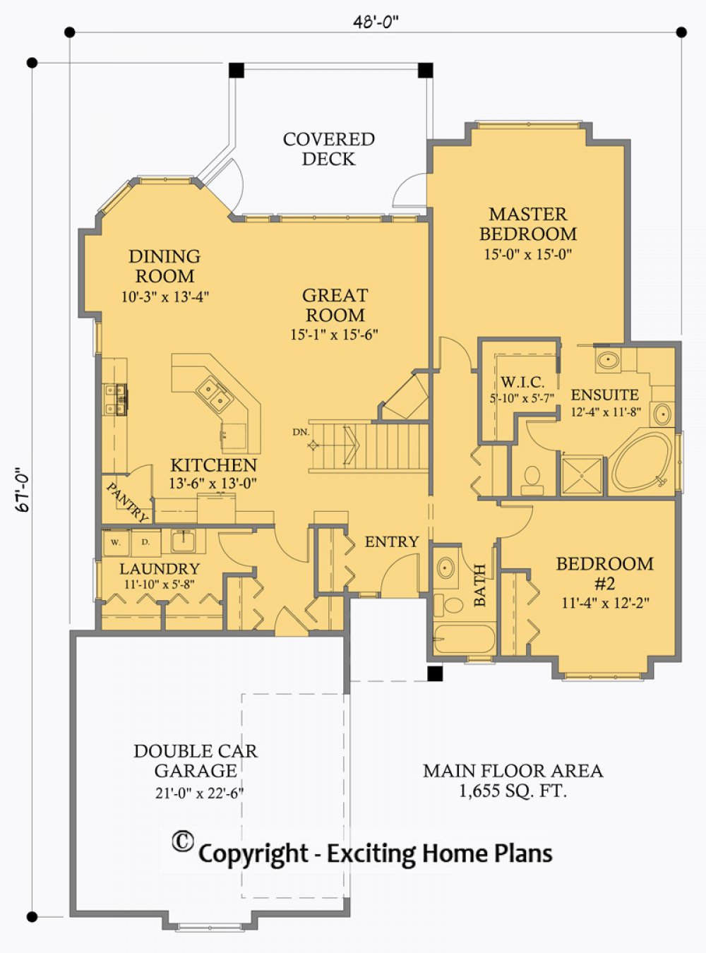 House Plan E1057-10 Main Floor Plan