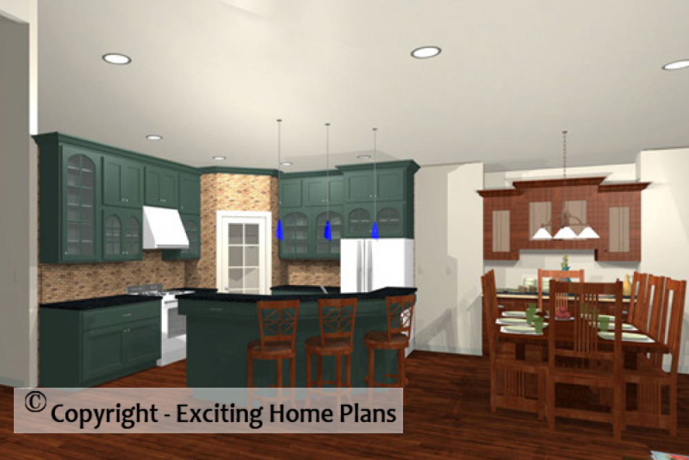 House Plan E1046-10 Interior Kitchen 3D Area