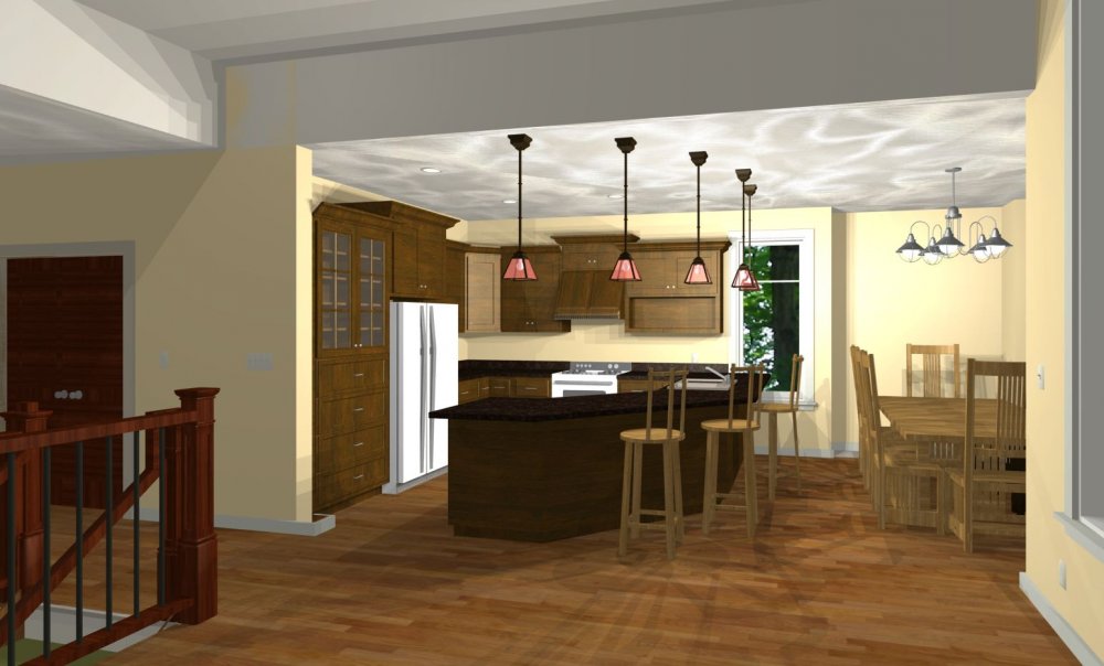 House Plan E1584-10 Interior Kitchen Colour 3D Area
