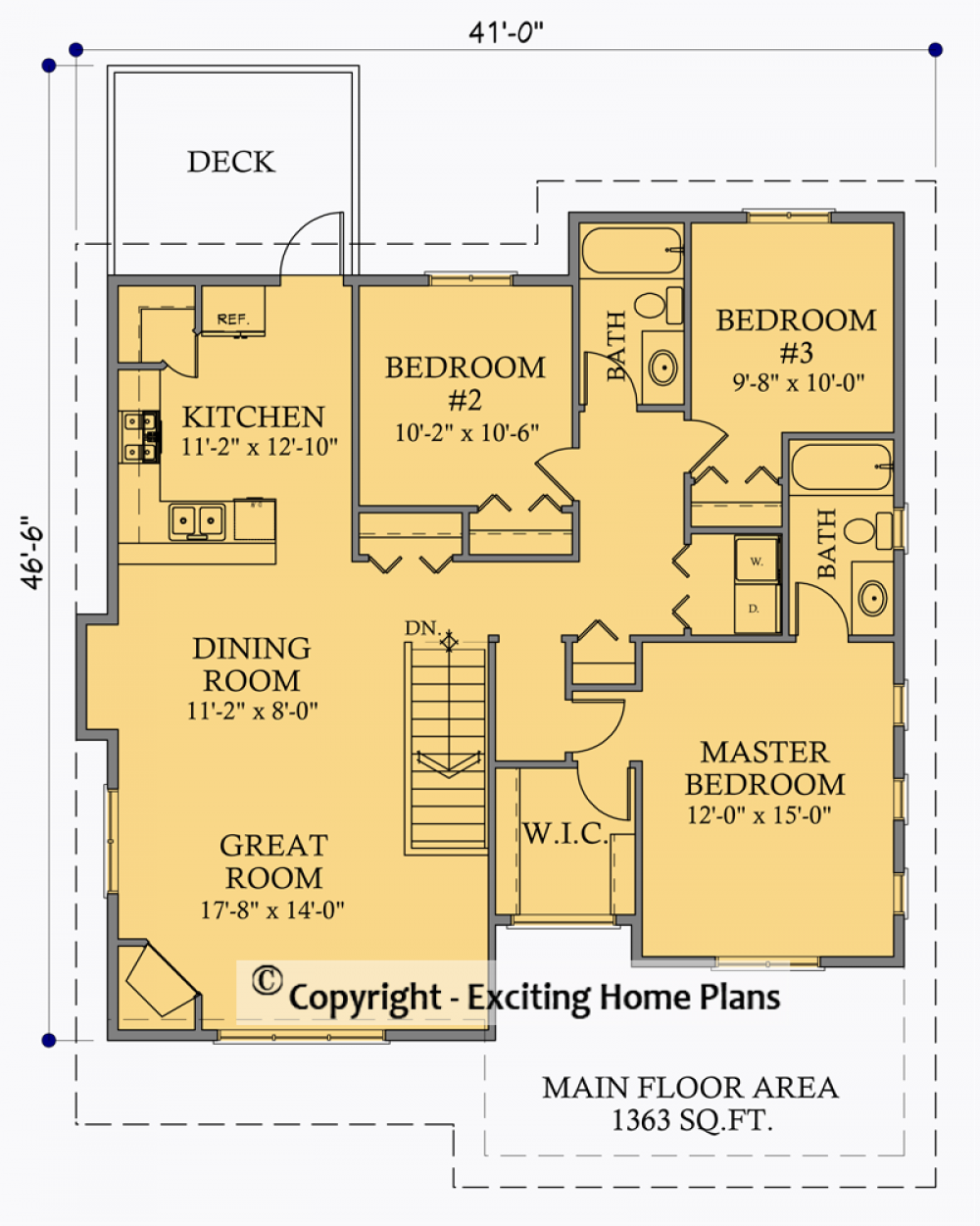 House Plan E1023-10 Lower Floor Plan