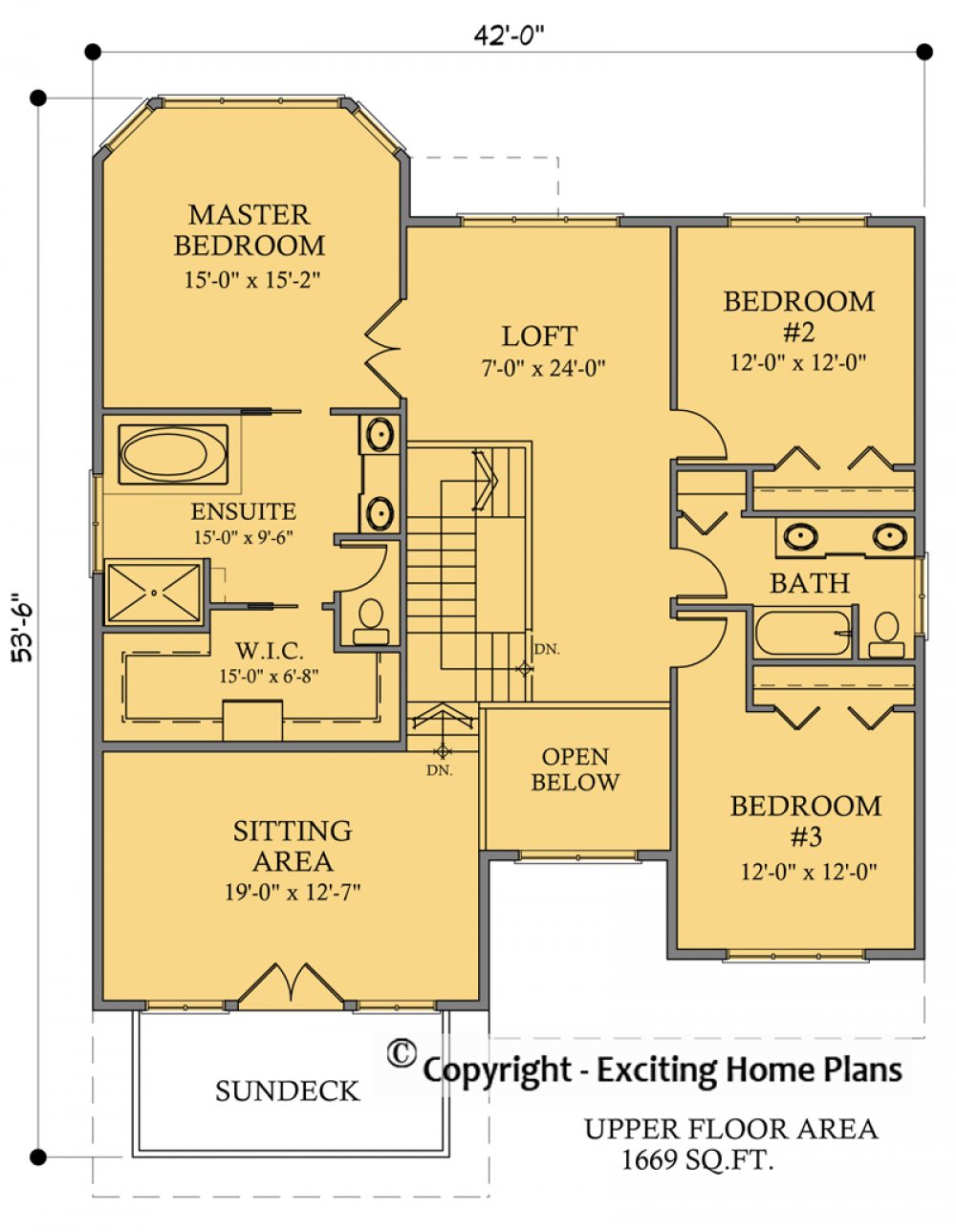 House Plan E1075-11 Upper Floor Plan