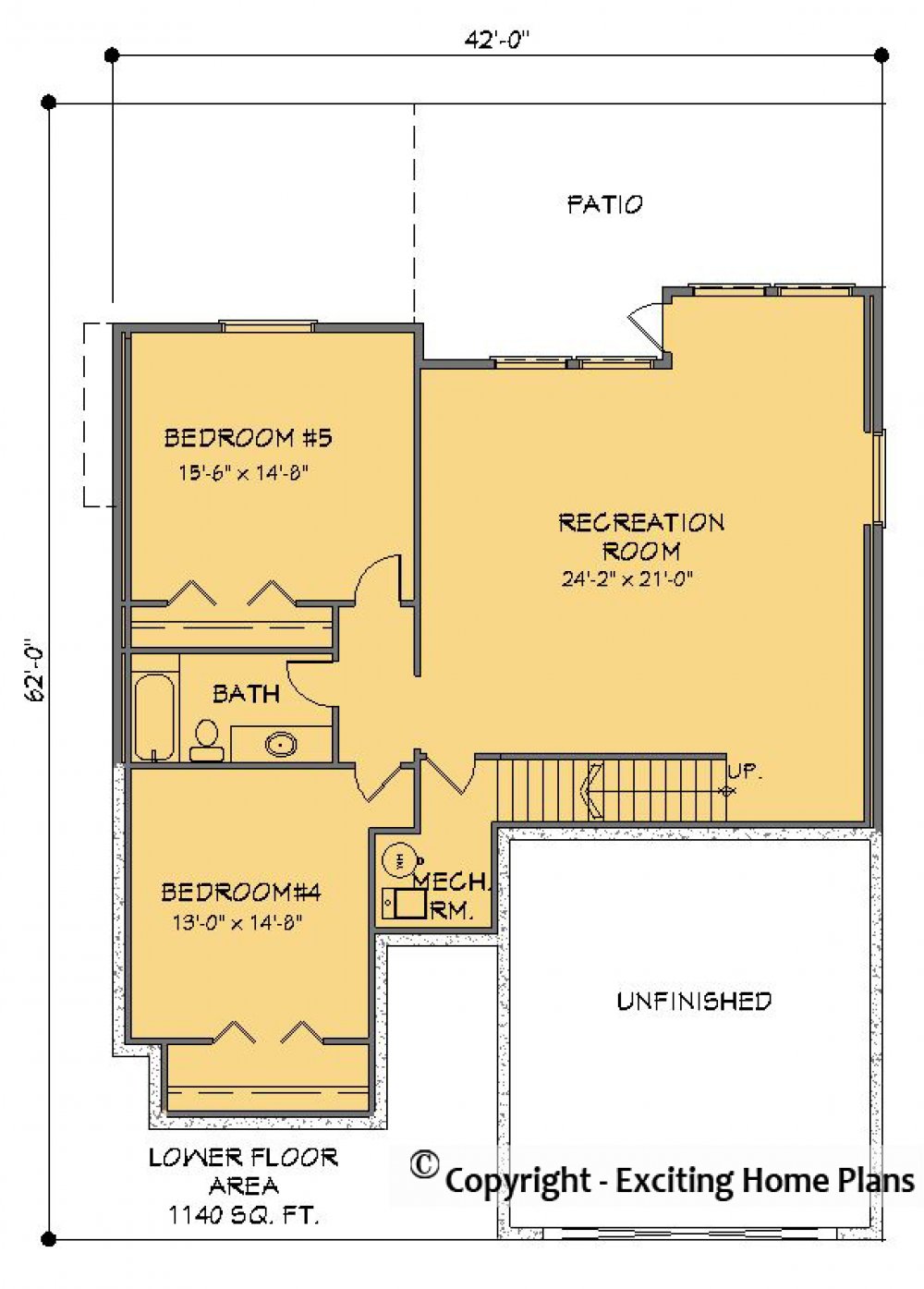 House Plan E1316-10 Lower Floor Plan