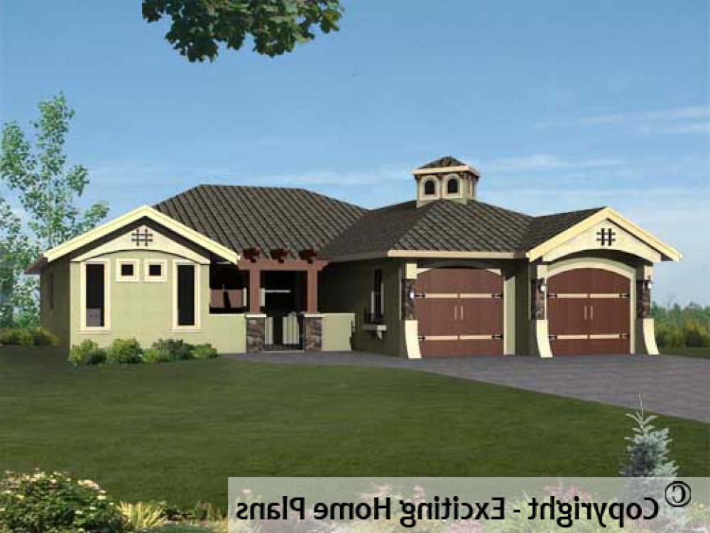 House Plan E1118-10 Exterior 3D View REVERSE