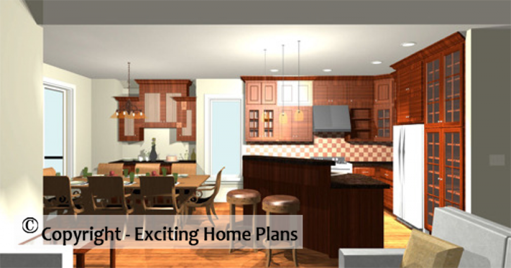 House Plan E1004-10M Interior Kitchen 3D Area