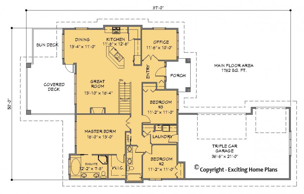 House Plan E1444-10 Main Floor Plan