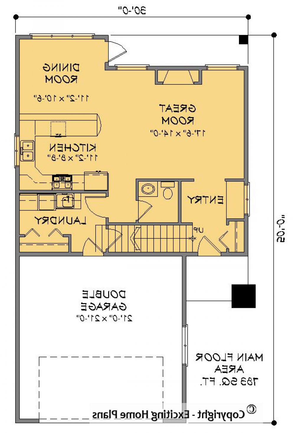 House Plan E1369-10 Main Floor Plan REVERSE