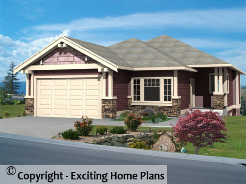 House Plan E1051-10 Exterior 3D View