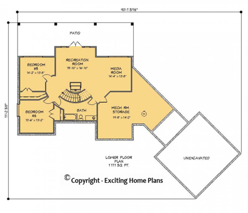House Plan E1087-10 Lower Floor Plan