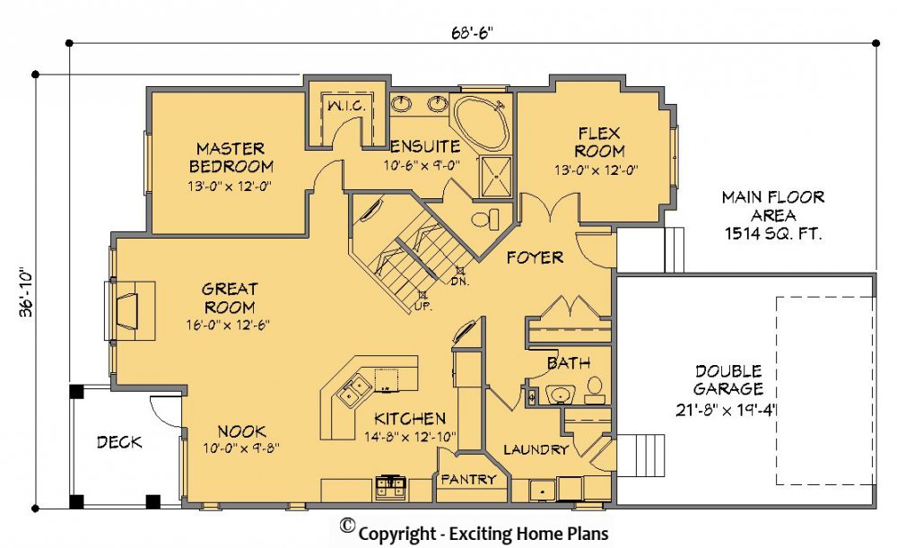 House Plan E1225-10 Main Floor Plan