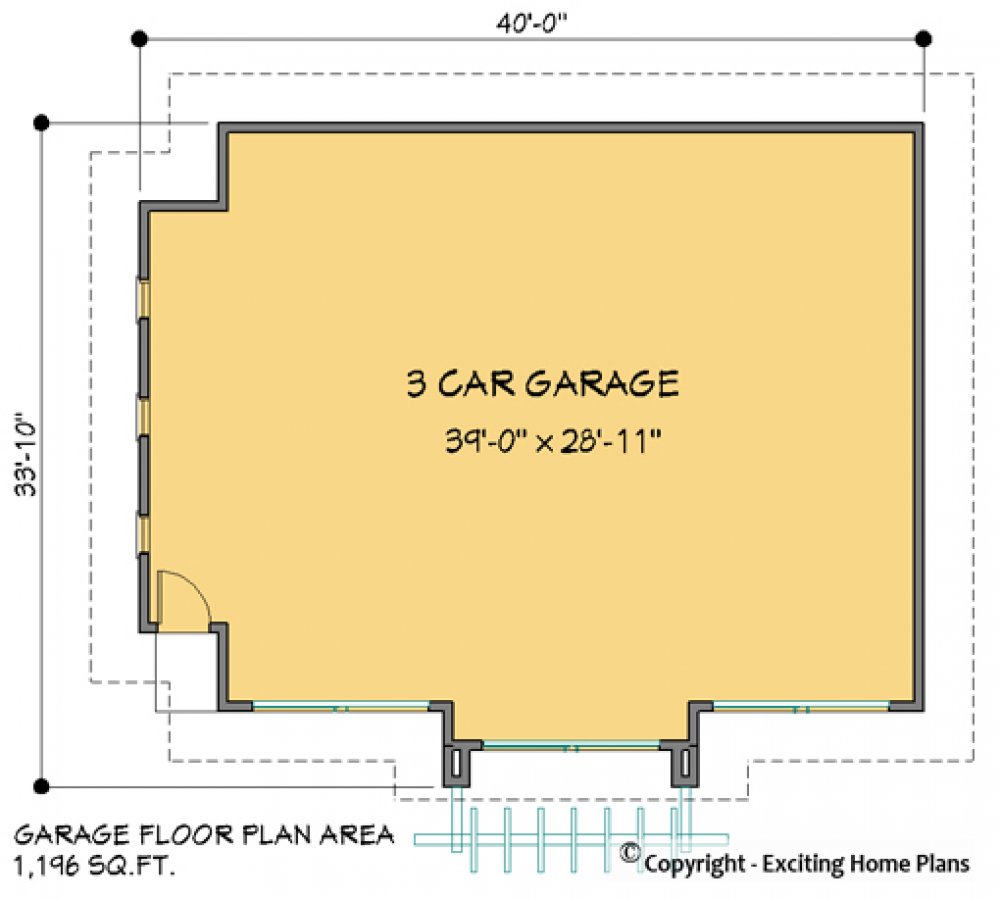 House Plan E1116-10 Garage Floor Plan