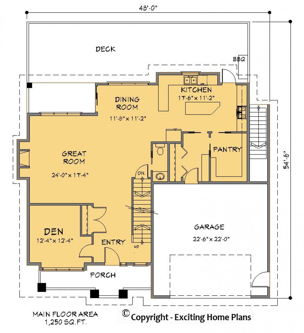 House Plan E1183-10  Main Floor Plan