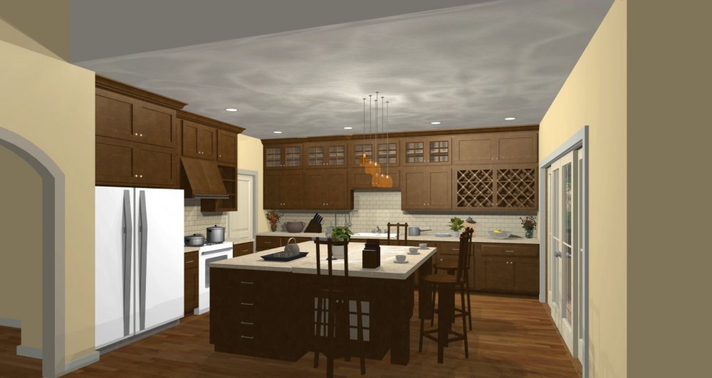 House Plan E1408-10 Interior Kitchen 3D Area