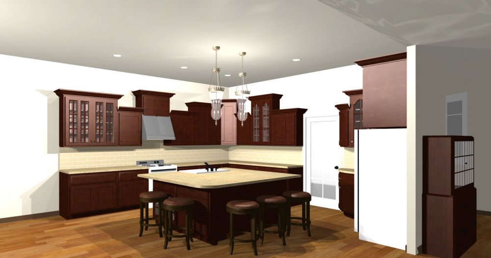 House Plan E1250-10 Interior Kitchen 3D Area