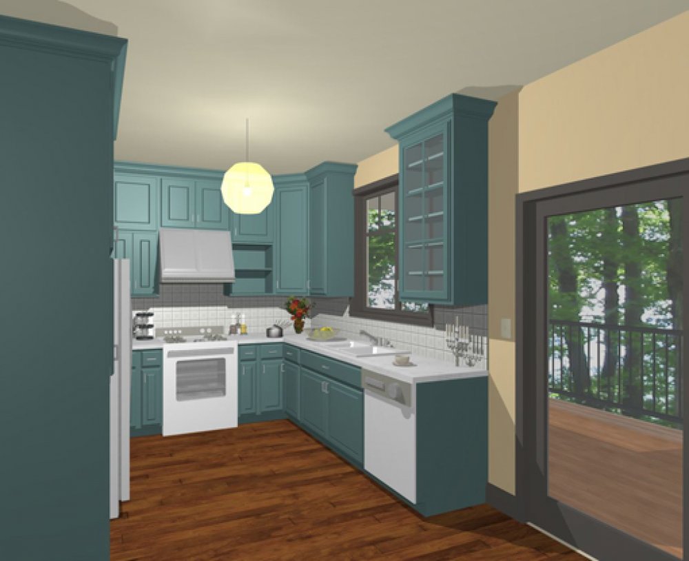 House Plan E1039-10  Interior Kitchen 3D Area