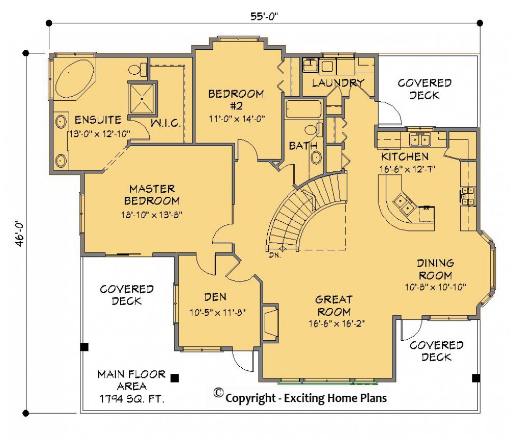 House Plan E1328-10 Main Floor Plan
