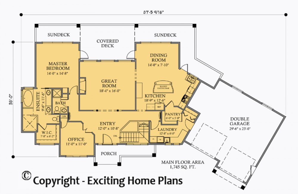 House Plan E1062-10 Main Floor Plan