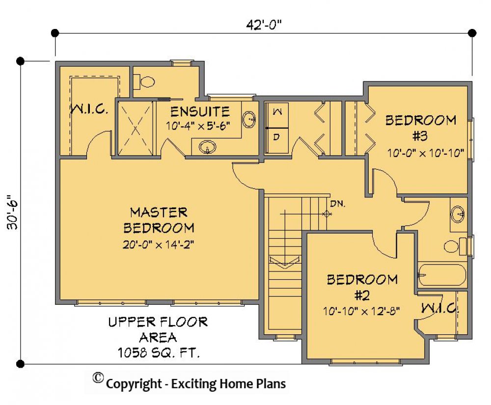 House Plan E1204-10 Upper Floor Plan