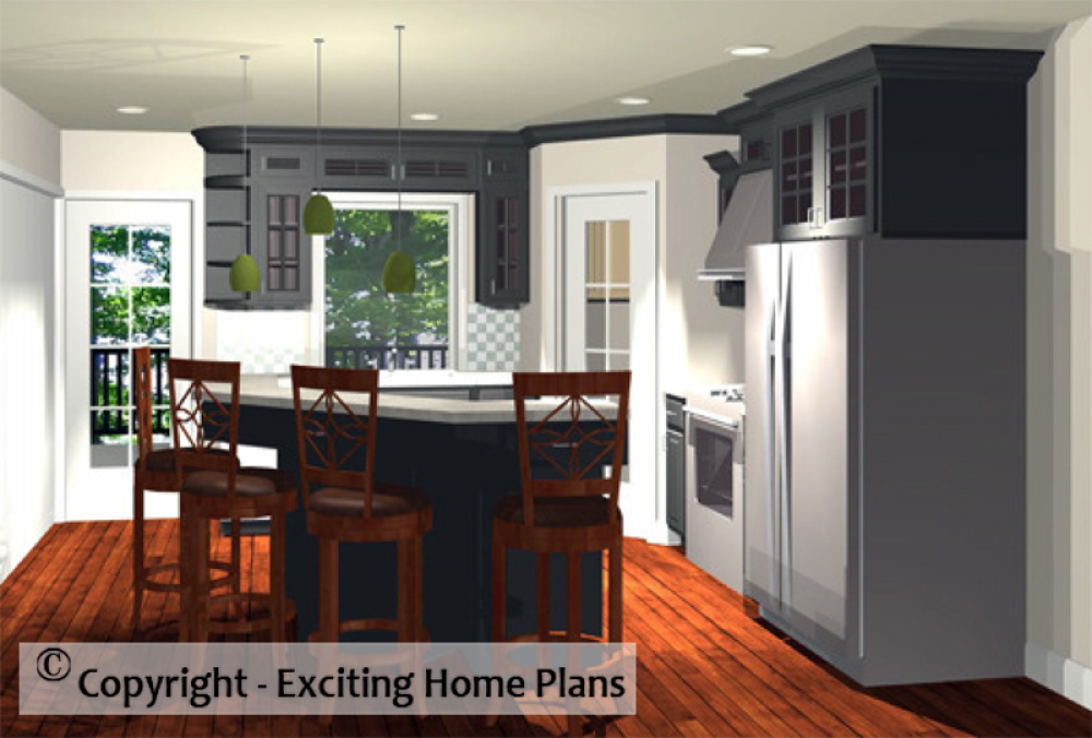 House Plan E1040-10 Interior Kitchen 3D Area