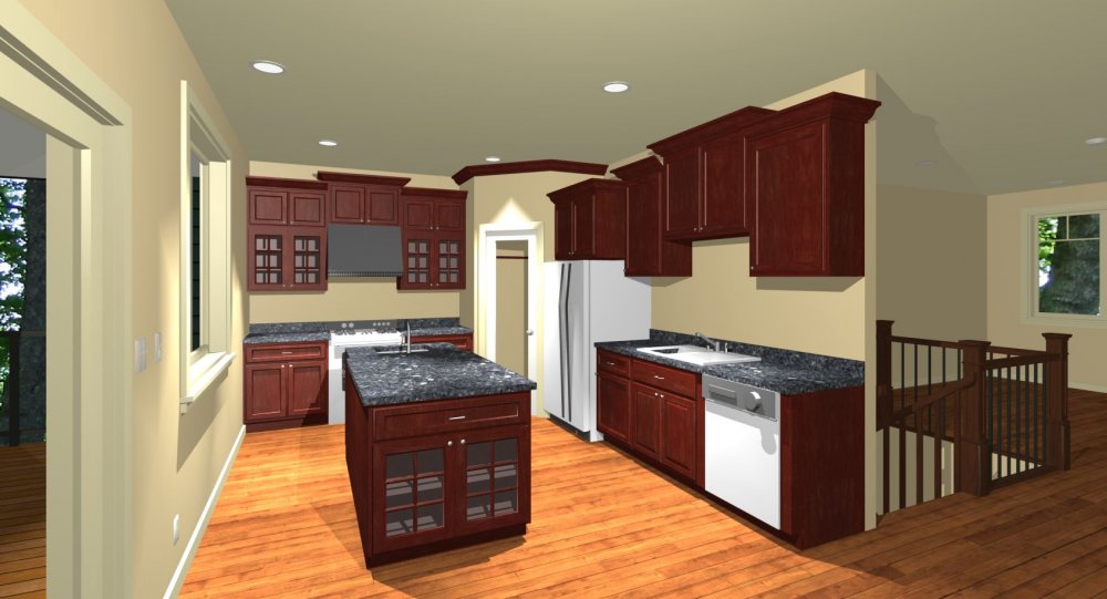 House Plan E1294-10 Interior Kitchen 3D Area