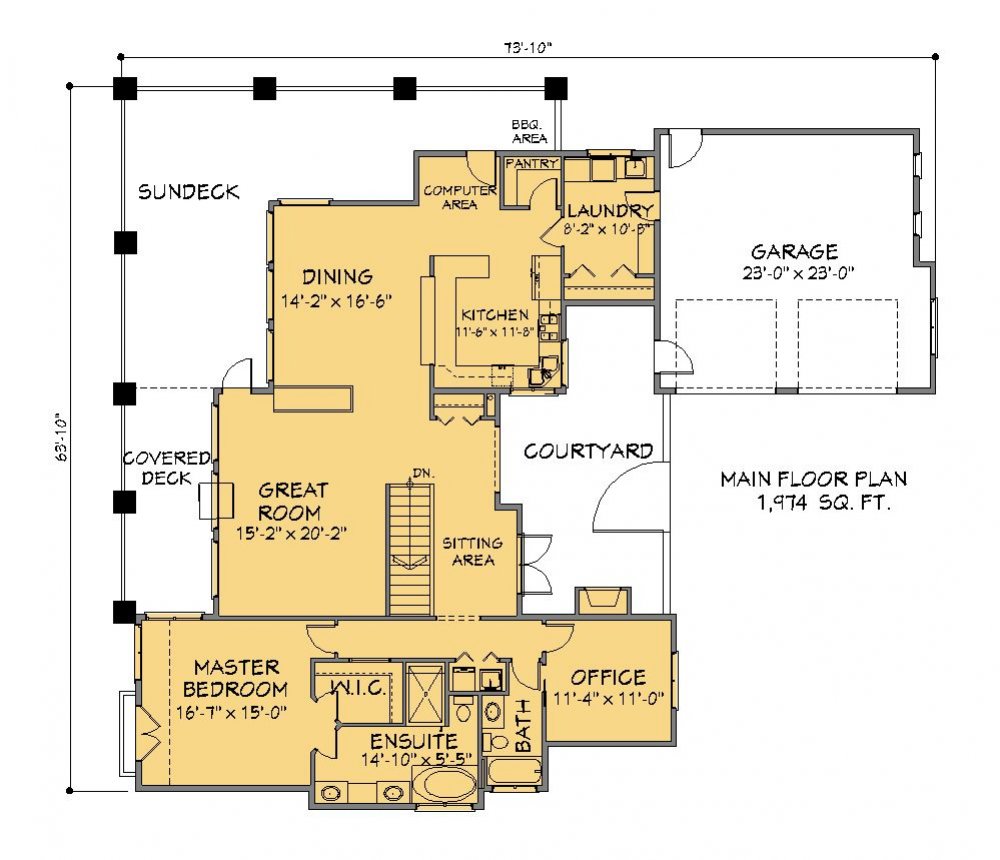 House Plan E1412-10 Main Floor Plan