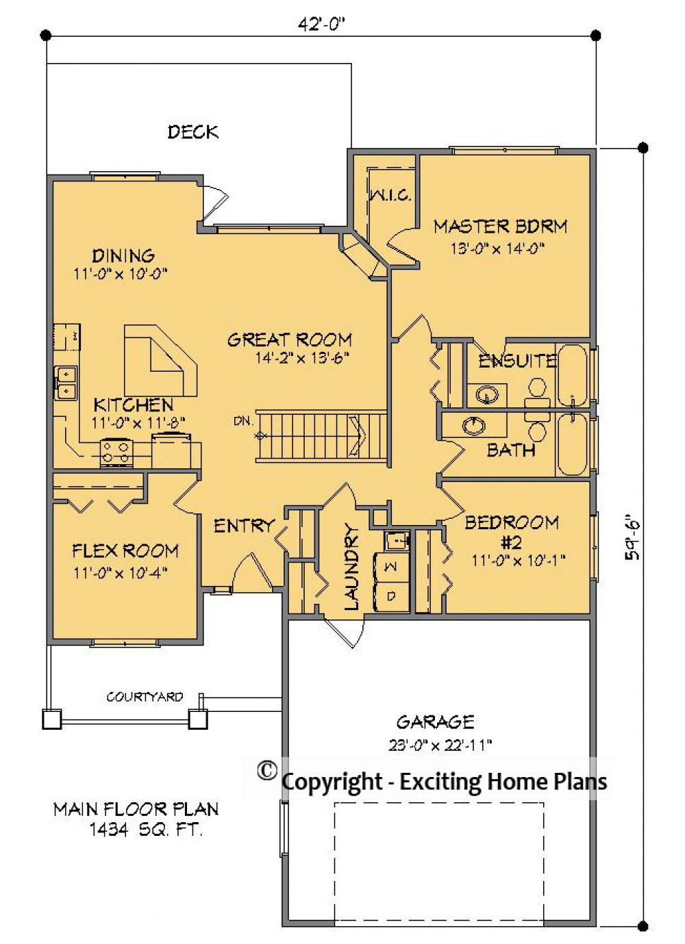 House Plan E1578-10  Main Floor Plan