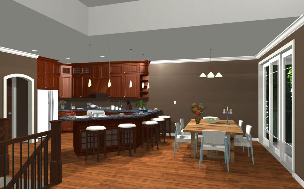 House Plan E1336-10 Interior Kitchen 3D Area