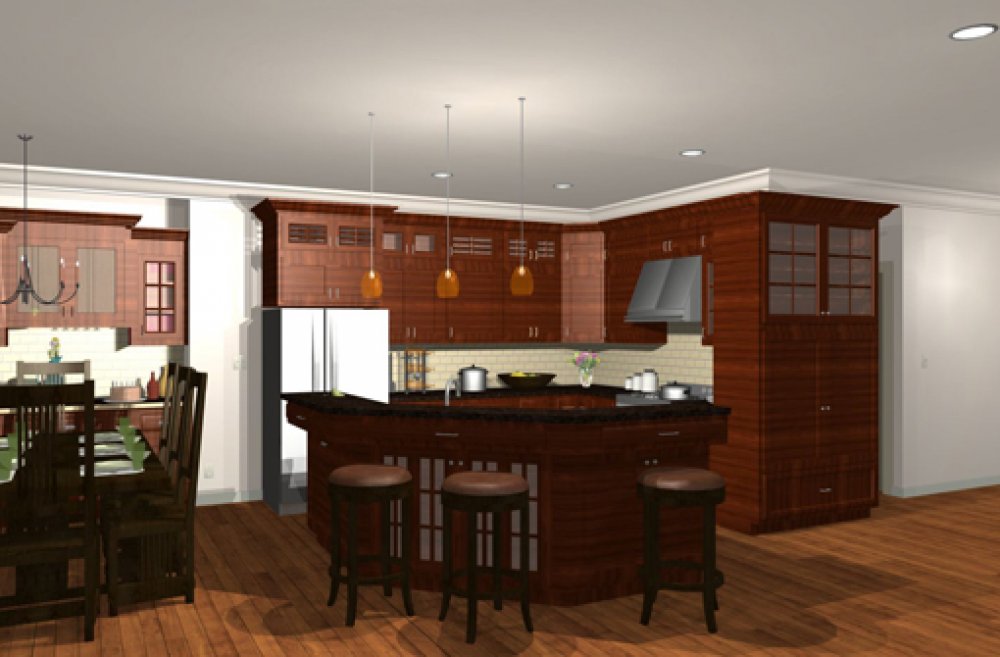 House Plan E1061-10 Interior Kitchen 3D Area