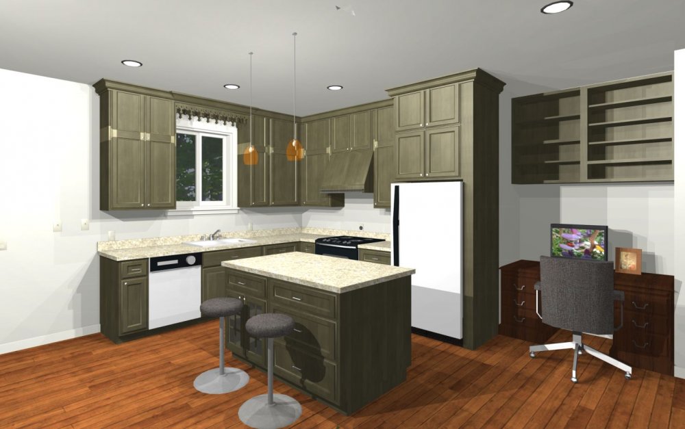 House Plan E1598 -10 Interior Kitchen 3D Area