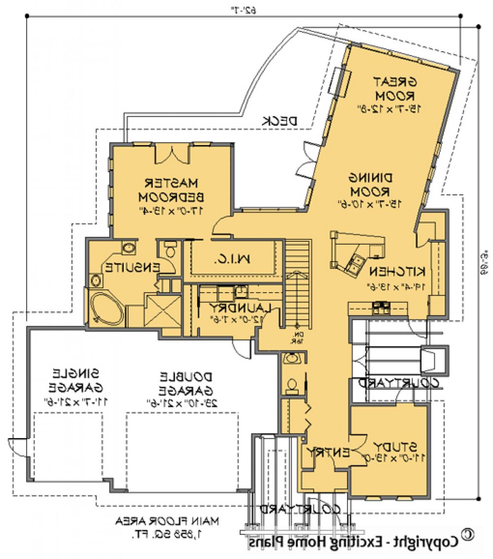 House Plan E1124-10 Main Floor Plan REVERSE