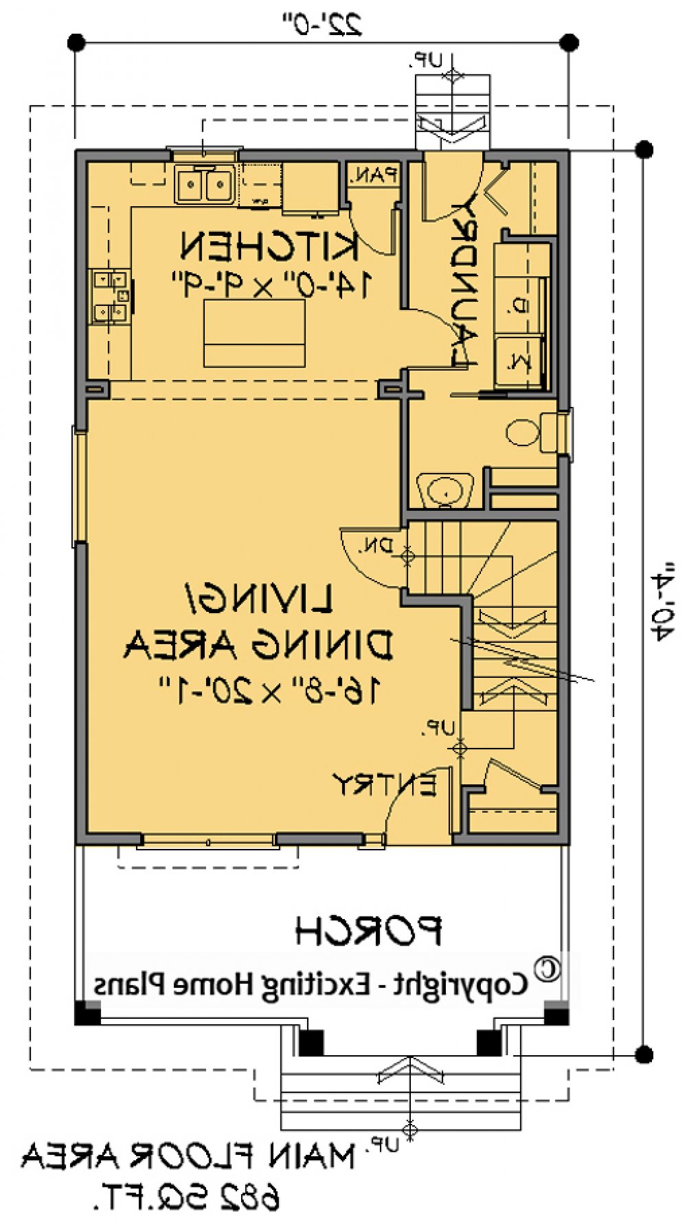 House Plan E1160-10 Main Floor Plan REVERSE