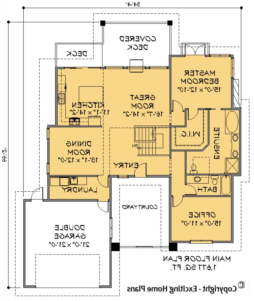 House Plan E1415-10 Main Floor Plan REVERSE