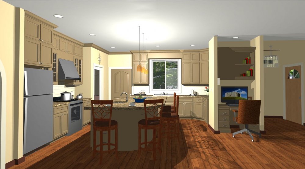 House Plan E1256-10 Interior Kitchen 3D Area