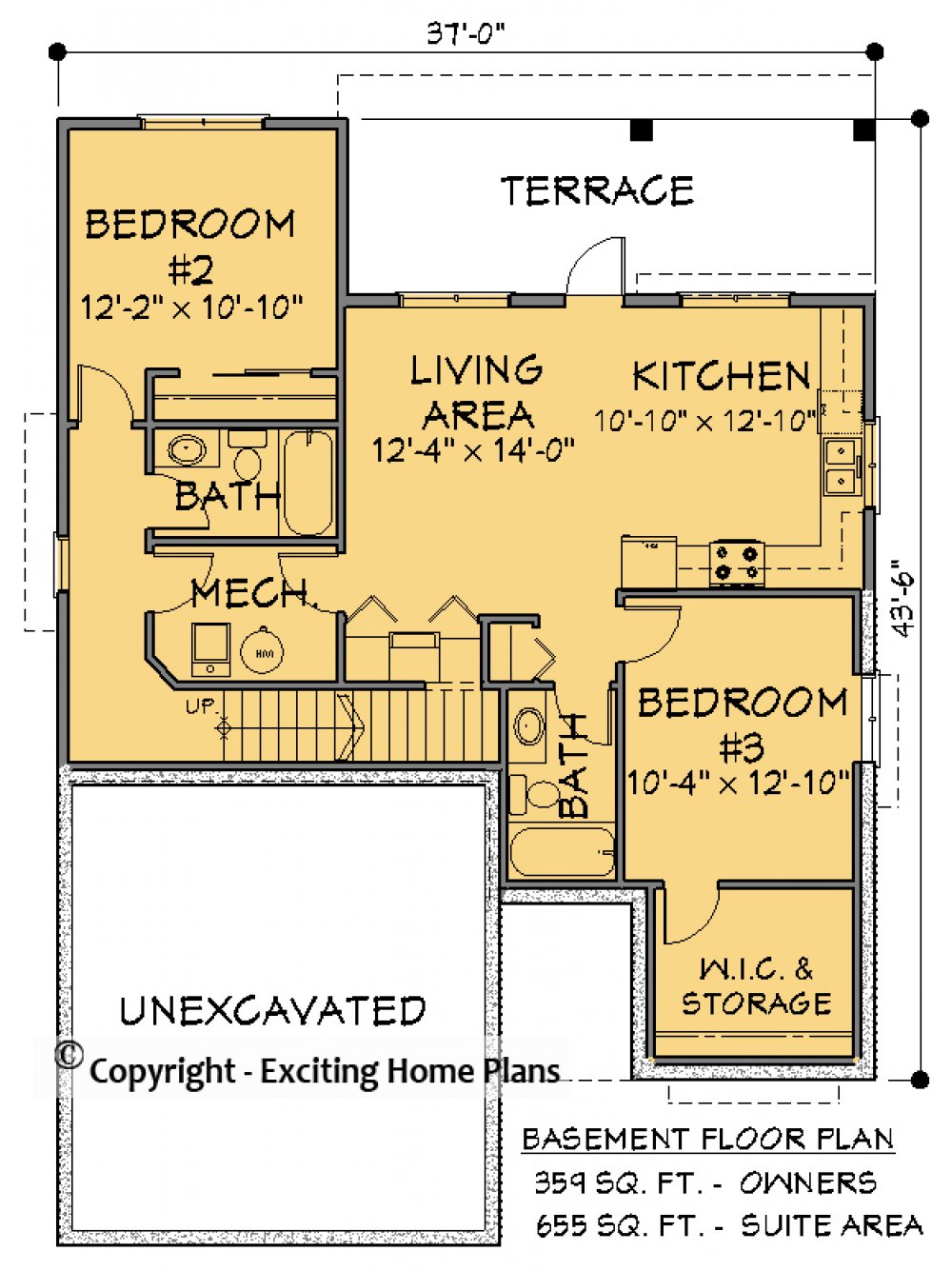 House Plan E1593-10 Lower Floor Plan
