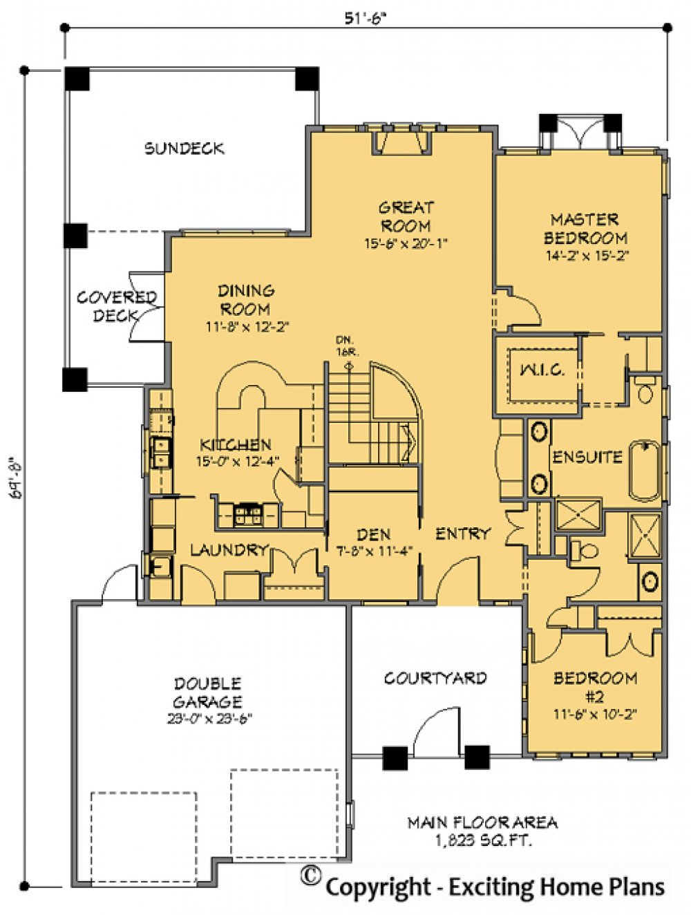 House Plan E1118-10  Main Floor Plan