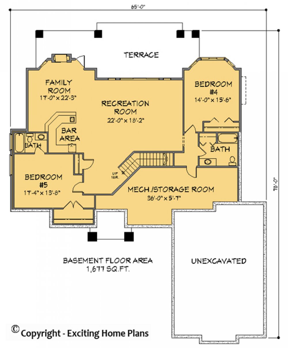 House Plan E1144-10 Lower Floor Plan