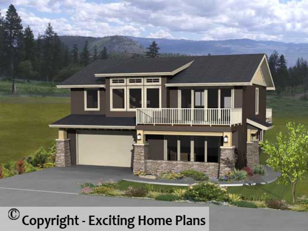 House Plan E1208-10 Exterior 3D View