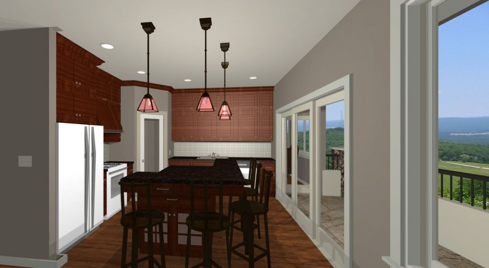 House Plan E1417-10 Interior Kitchen 3D Area
