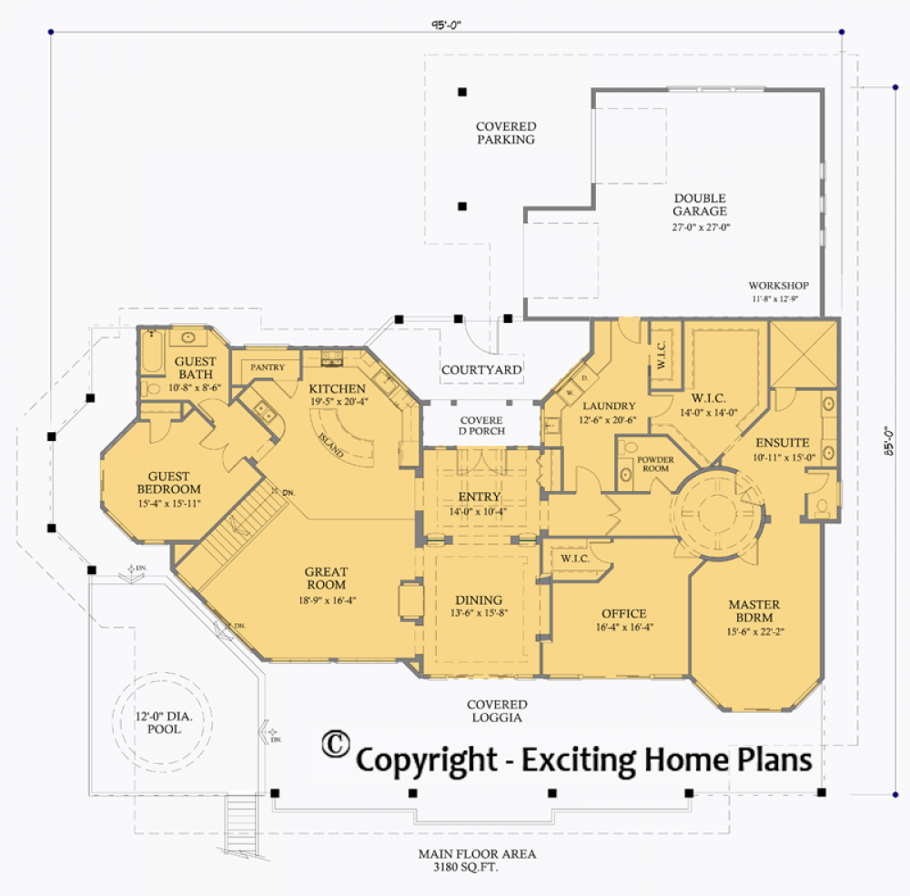 House Plan E1244-10 Main Floor Plan