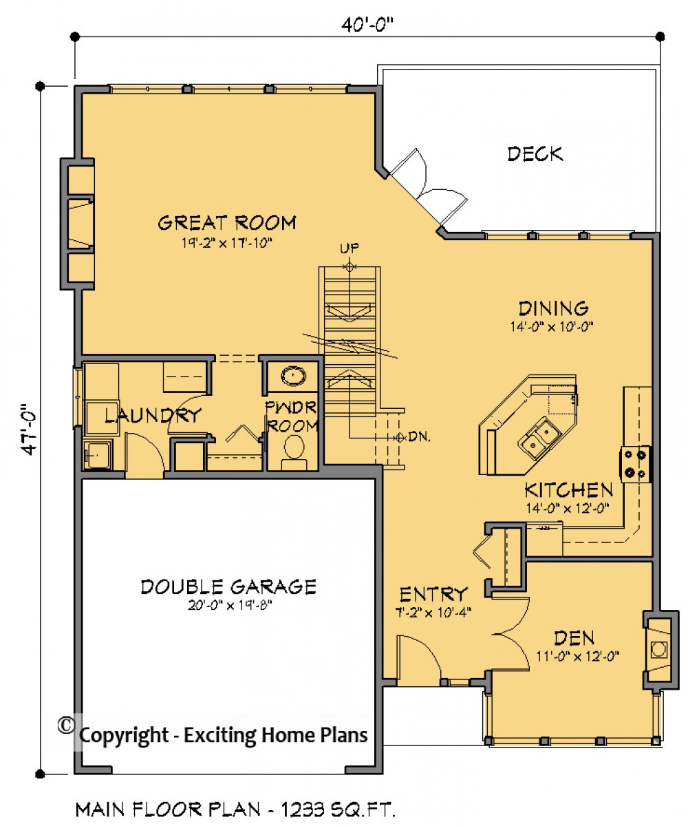 House Plan E1619-10 Main Floor Plan