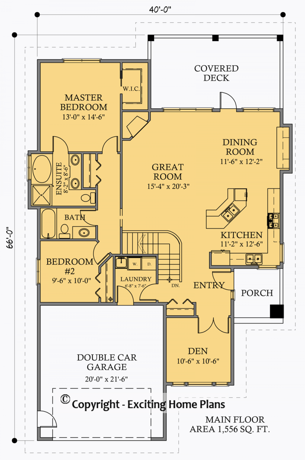 House Plan E1051-10  Main Floor Plan