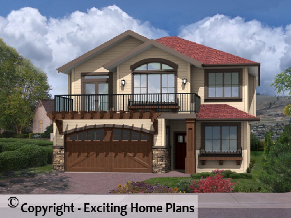 House Plan E1541-10 Front 3D View