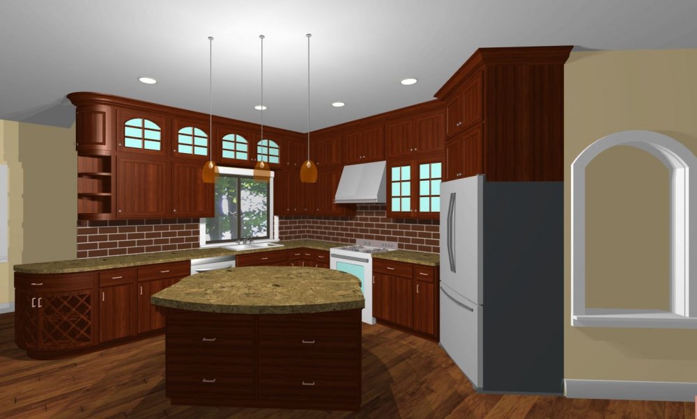 House Plan E1270-10 Interior Kitchen 3D Area