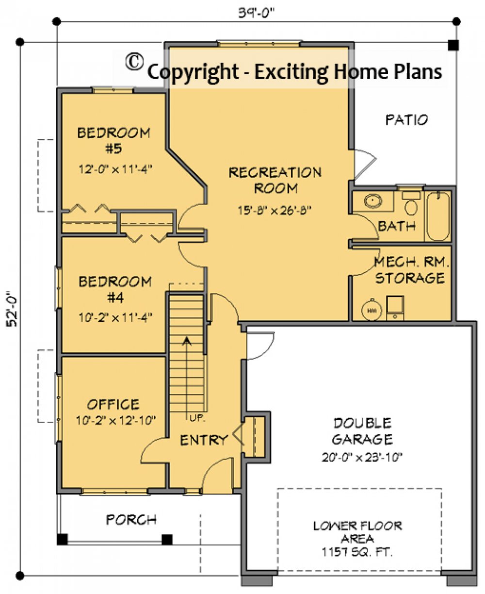 House Plan E1686-10  Lower Floor Plan