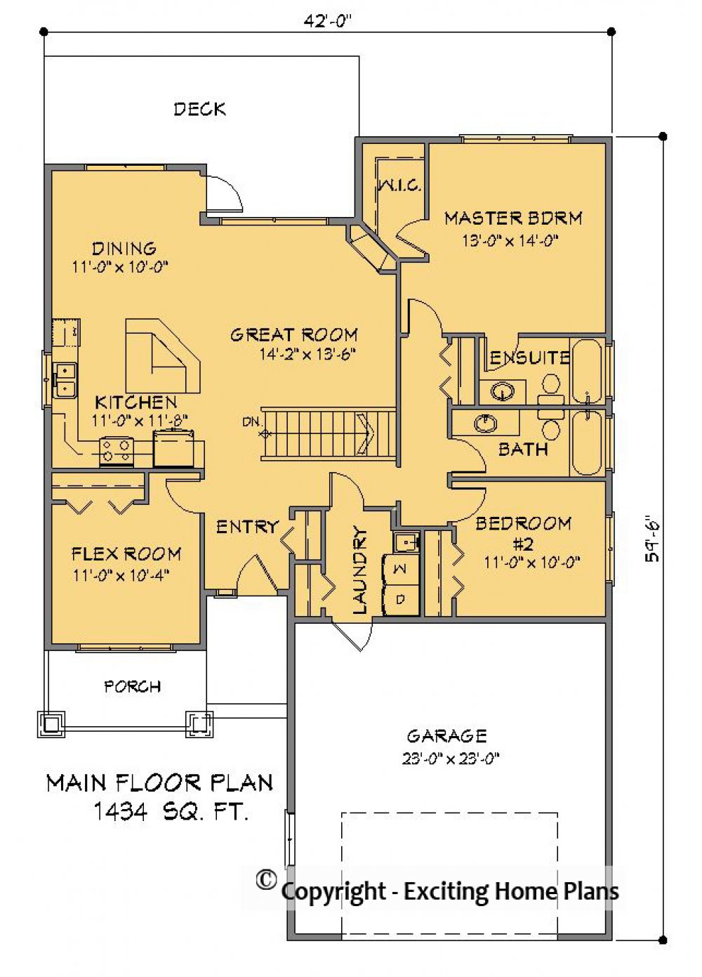 House Plan E1518-10 Main Floor Plan