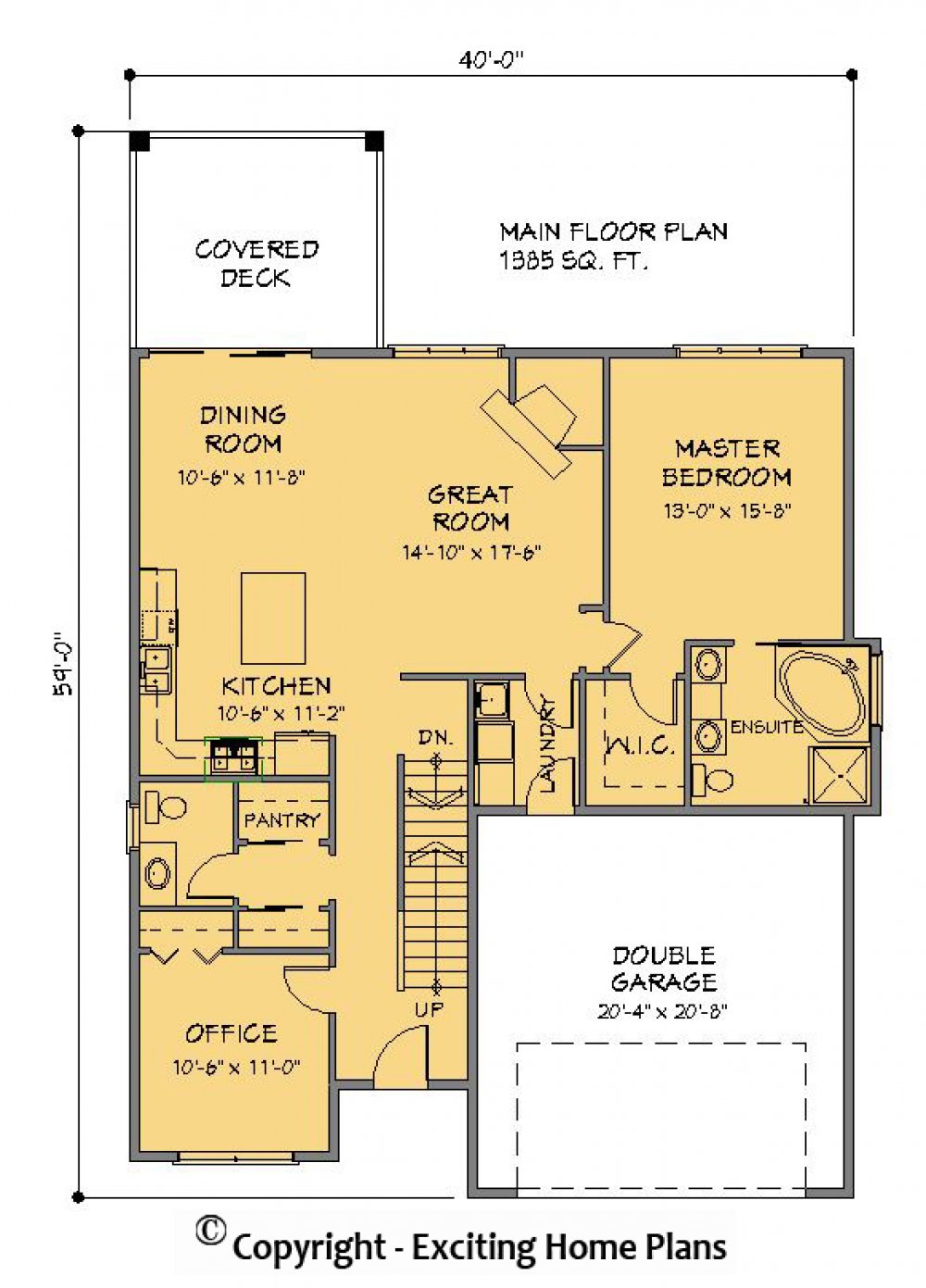 House Plan E1213-10 Main Floor Plan
